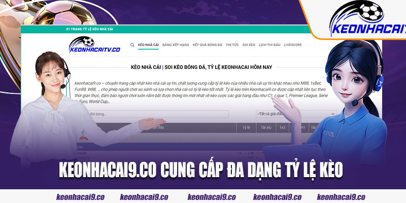 keonhacai9.co cung cấp đa dạng tỷ lệ kèo