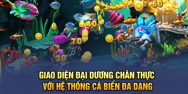 Giao diện đại dương chân thực với hệ thống cá biển đa dạng Giao diện đại dương chân thực với hệ thống cá biển đa dạng